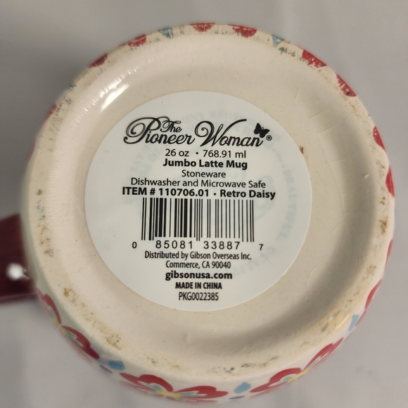 The Pioneer Woman Large Floral and Teal Coffee Tea Mug Cup - Picture 3 of 6